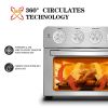 Geek Chef Air Fryer Toaster Oven;  6 Slice 24QT Convection Airfryer Countertop Oven;  Roas;  Broil;  Reheat;  Fry Oil-Free;  Stainless Steel;  Silver;