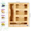 Bamboo Ziplock Bag Organizer for Drawer; Containers for Organizing Pantry; Wrap Dispenser with Cutter; Compatible with Gallon; Quart; Sandwich&Snack B
