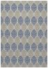 Foliage Blue; Beige Indoor / Outdoor Polypropylene Area Rug 5x8