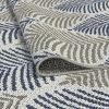 Foliage Blue; Beige Indoor / Outdoor Polypropylene Area Rug 5x8