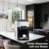 3 in 1 Water Dispenser with Ice Maker Countertop, Portable Water Cooler, Quick 6 Mins Ice-making, Hot & Cold Water and Ice, Top Loading or Bottleless,