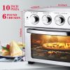Geek Chef Air Fryer Toaster Oven;  6 Slice 24QT Convection Airfryer Countertop Oven;  Roas;  Broil;  Reheat;  Fry Oil-Free;  Stainless Steel;  Silver;