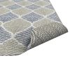 Foliage Blue; Beige Indoor / Outdoor Polypropylene Area Rug 5x8