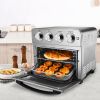 Geek Chef Air Fryer Toaster Oven;  6 Slice 24QT Convection Airfryer Countertop Oven;  Roas;  Broil;  Reheat;  Fry Oil-Free;  Stainless Steel;  Silver;