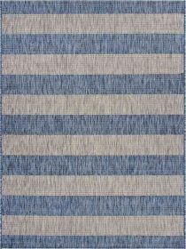 Home Decor Indoor/Outdoor Accent Rug Natural Stylish Classic Pattern Design (Color: Grey & Blue, size: 7'9" X 9'9")
