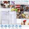 Compact refrigerator with freezer; 3.2 Cu.ft Mini Fridge with Reversible Door; 5 Settings Temperature Adjustable for Kitchen; Bedroom; Dorm; Apartment
